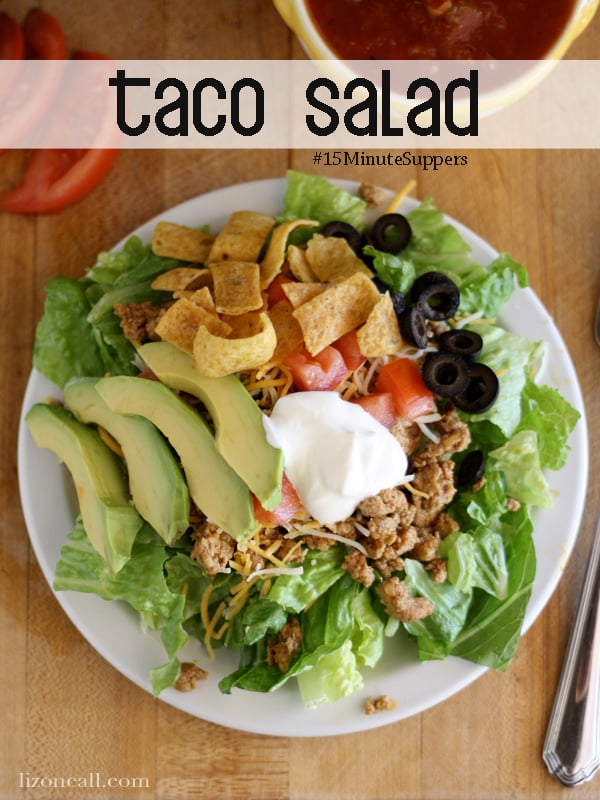 quick and easy taco salad #salad #taco #15minutesuppers (lizoncall.com