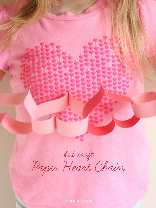 How to make a Paper Heart Chain Garland - Mom vs the Boys