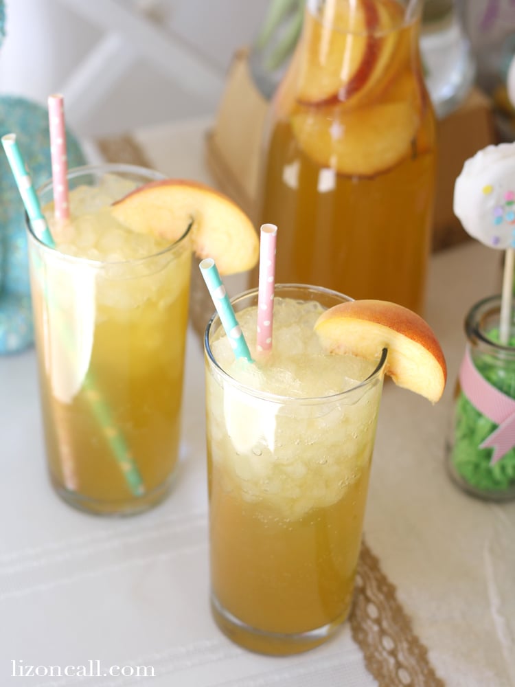 Peach Bellini Party Punch Mocktails