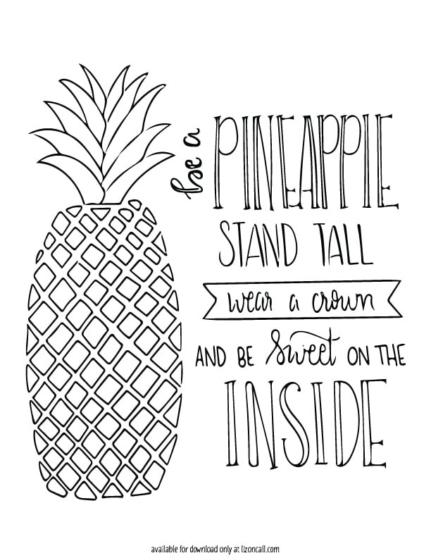 free pineapple printable