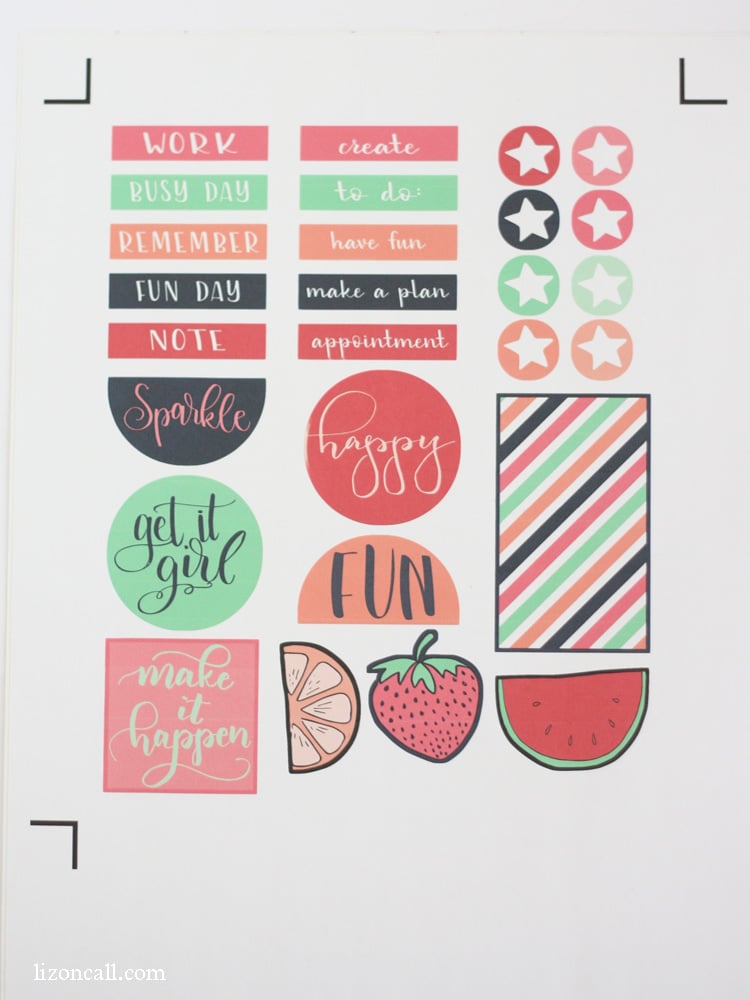 Lil Bandit Planner Girl II Icons Printable Icon Stickers Silhouette Cut