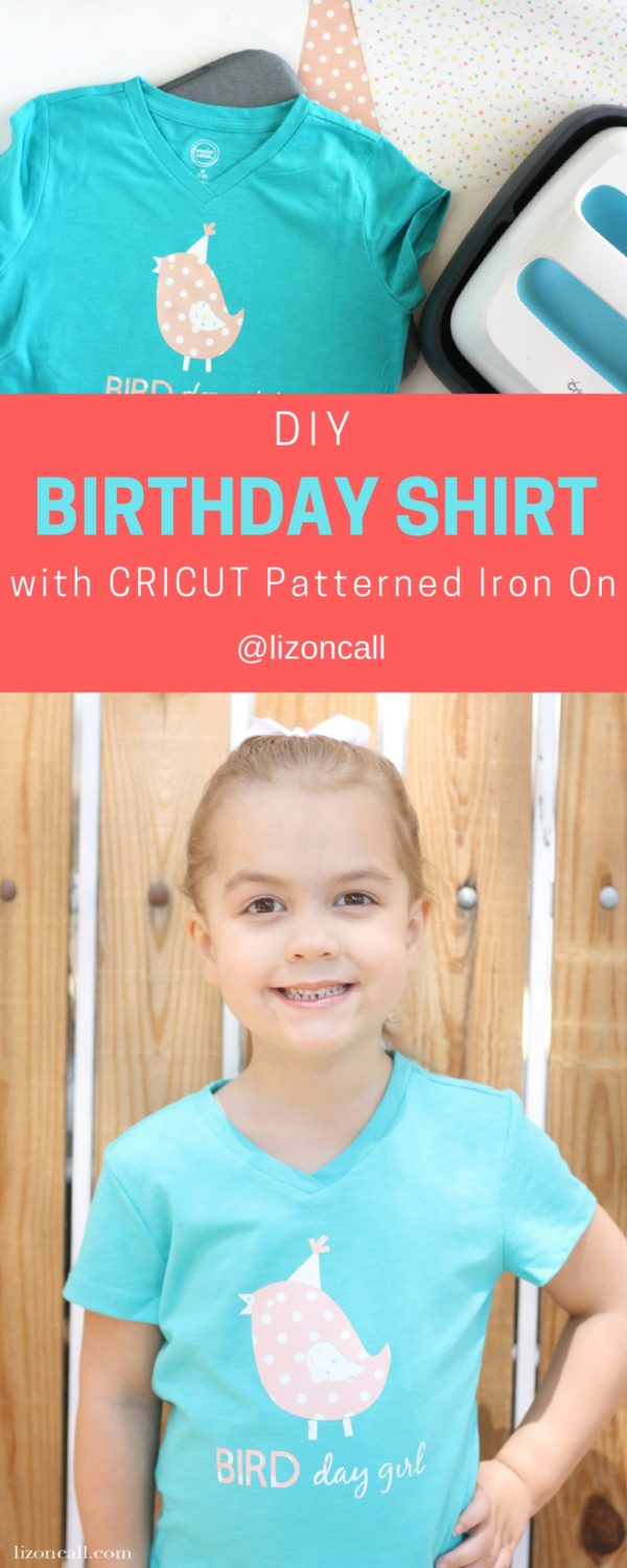 DIY Birthday Shirt with Cricut Patterned Iron On
