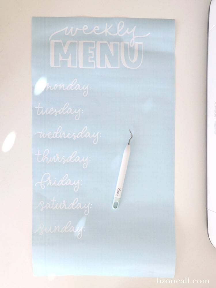 Weekly Menu Cutting Board, Dry Erase Menu Board, Meal Planner