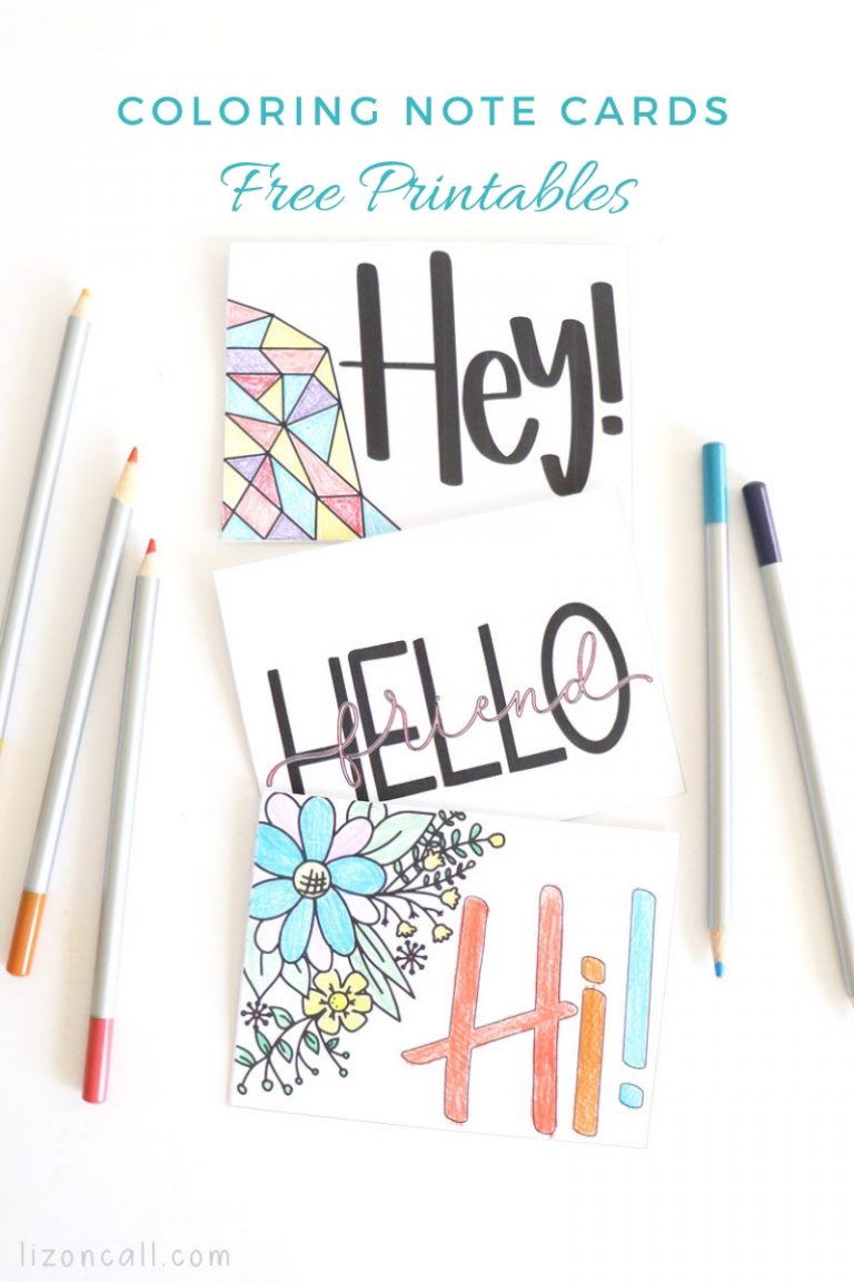 Coloring Note Cards Free Printables