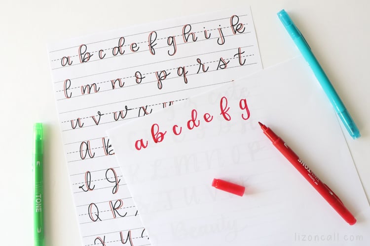 Free Printable Calligraphy Set for Beginners - Freebie Finding Mom