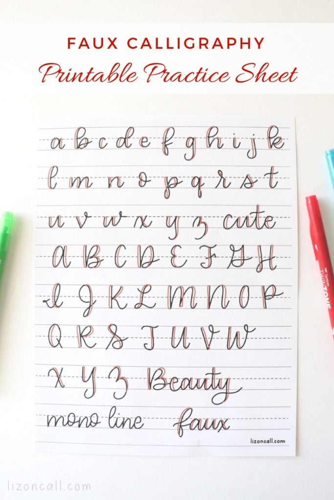 Faux Calligraphy Practice Sheets Use the link below to download the