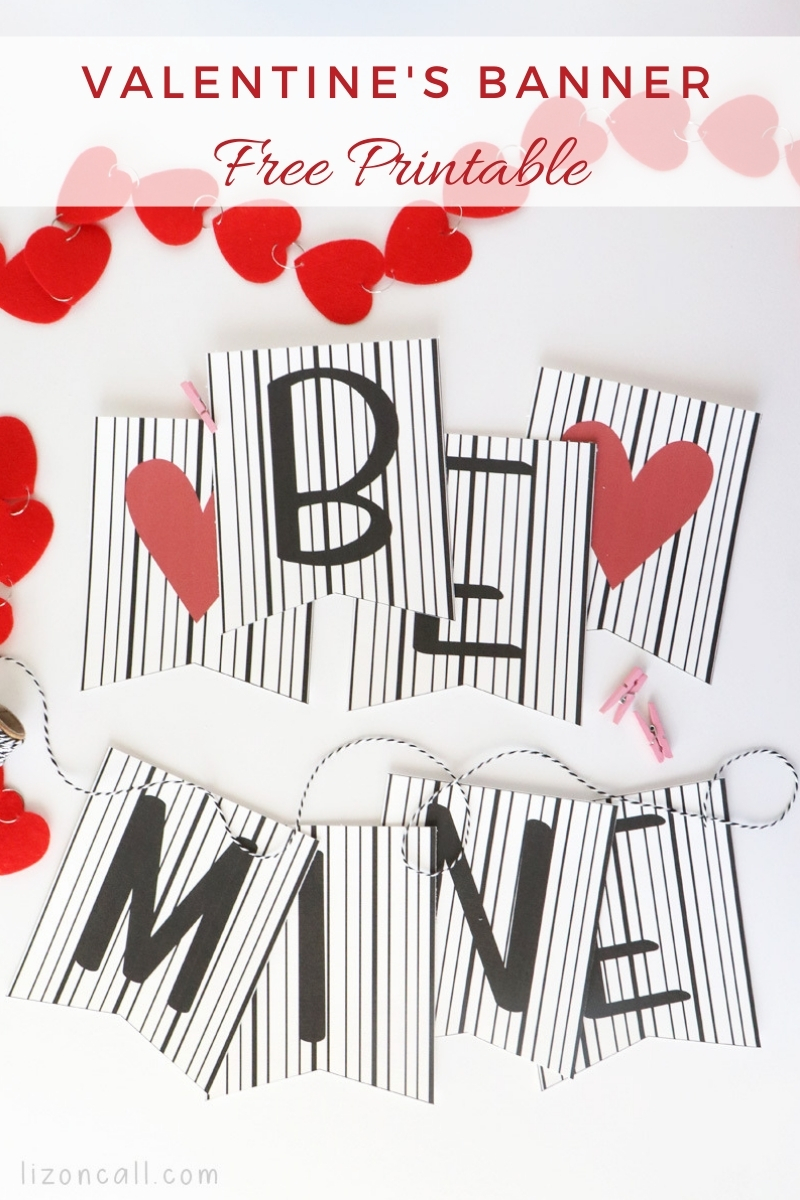 Free Valentine’s Day Printable Banner