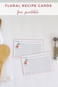 Free Printable Floral Recipe Cards