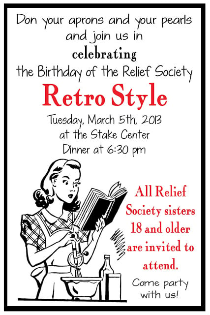 Relief Society Retro Birthday Party